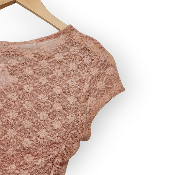 Free People Lace Blouse in Dusty Pink - Picture 6 of 6